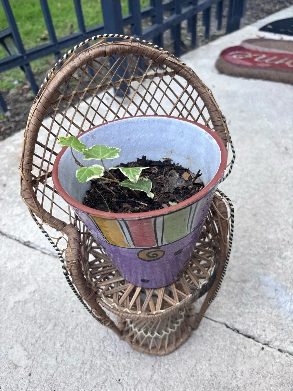 MINI Woven Rattan Accent plant/decor Chair - Natural Brown